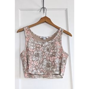 F21 Floral Lace Crop Top